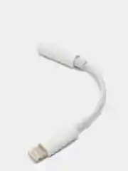Белый переходник для поключения наушников к iPhone Lightning - jack 3,5