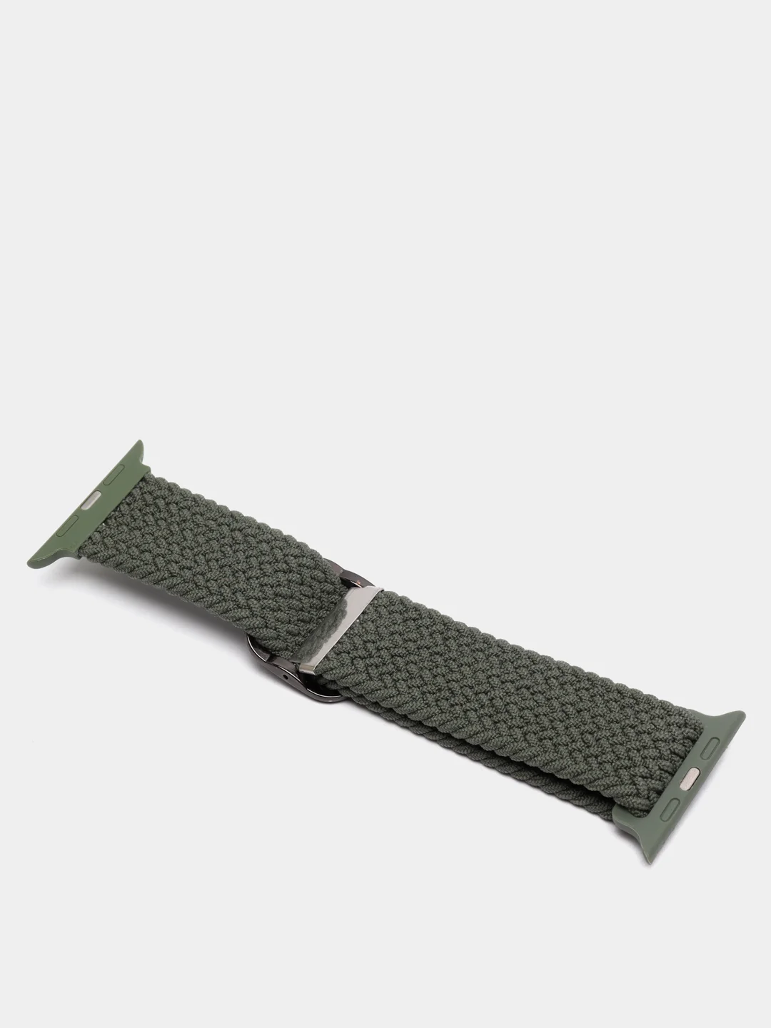 Приглушённый хаки нейлоновый ремешок для Apple Watch плетёный с пряжкой