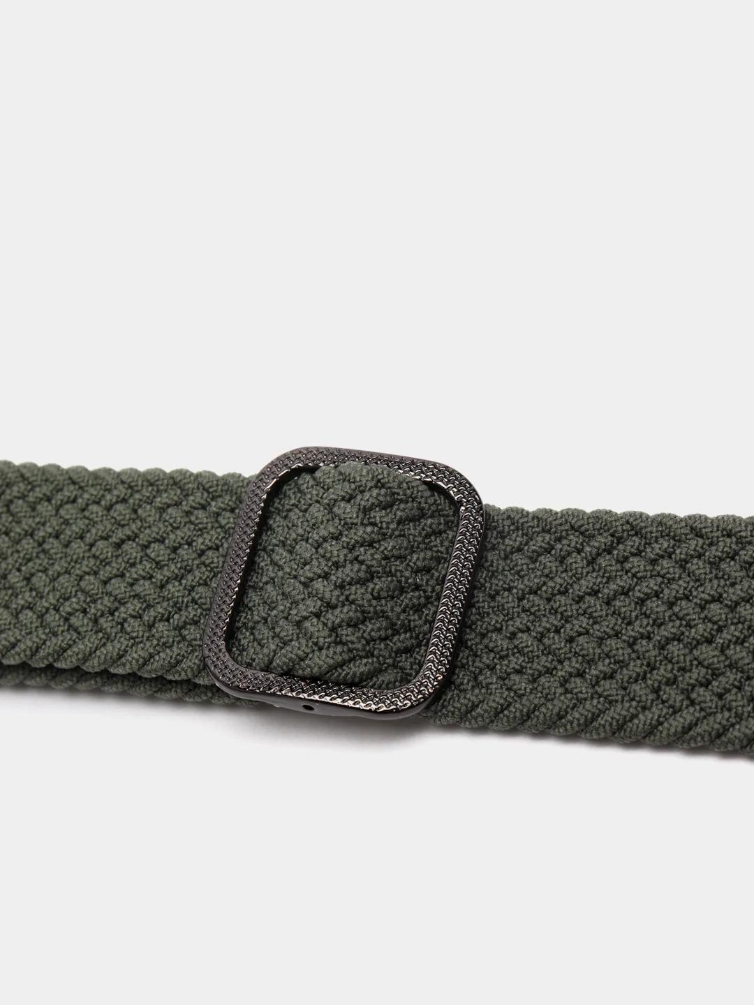 Приглушённый хаки нейлоновый ремешок для Apple Watch плетёный с пряжкой