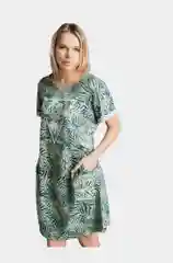 Зеленый платье женское из хлопка, туника домашняя