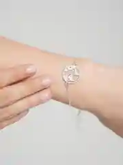 Серебряный браслет на руку, браслет женский, браслет на ногу, браслет карта мира , браслет цепочка