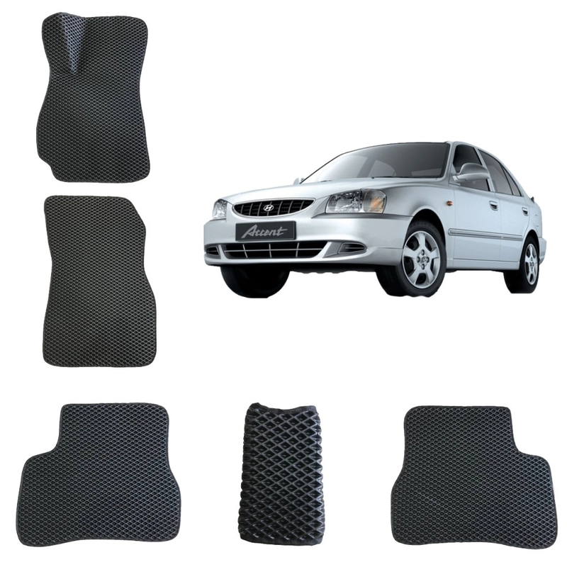3-D Автомобильные EVA коврики для Hyundai Accent / Хендай Акцент