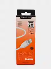 Кабель зарядный Borofone BX14 Lightning для Apple  2,4А 1/2/3 метра