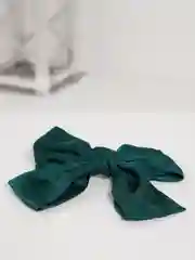 Зеленый бант-заколка для волос