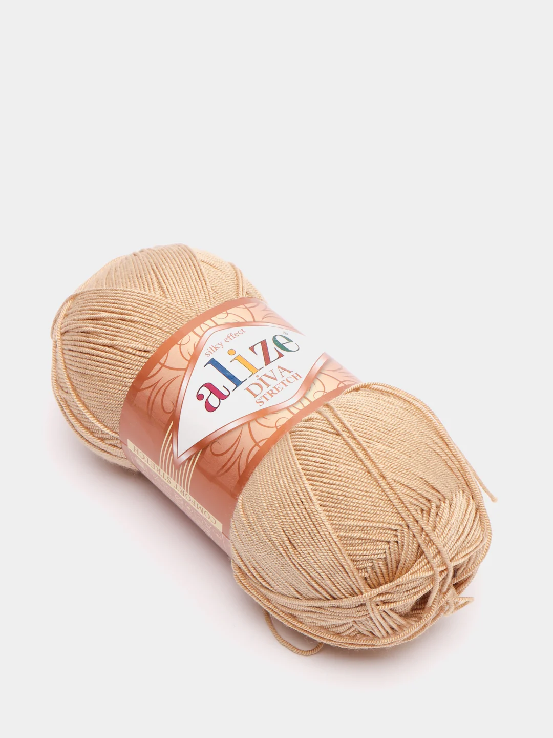 Бежевый меланж пряжа Alize Diva Stretch 92% Микрофибра 8% Эластик 100г 400м