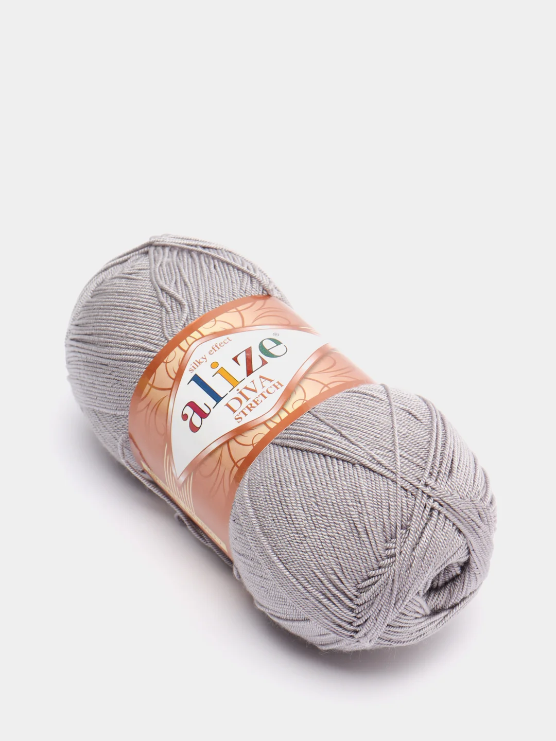 Серый меланж пряжа Alize Diva Stretch 92% Микрофибра 8% Эластик 100г 400м