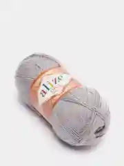 Серый меланж пряжа Alize Diva Stretch 92% Микрофибра 8% Эластик 100г 400м