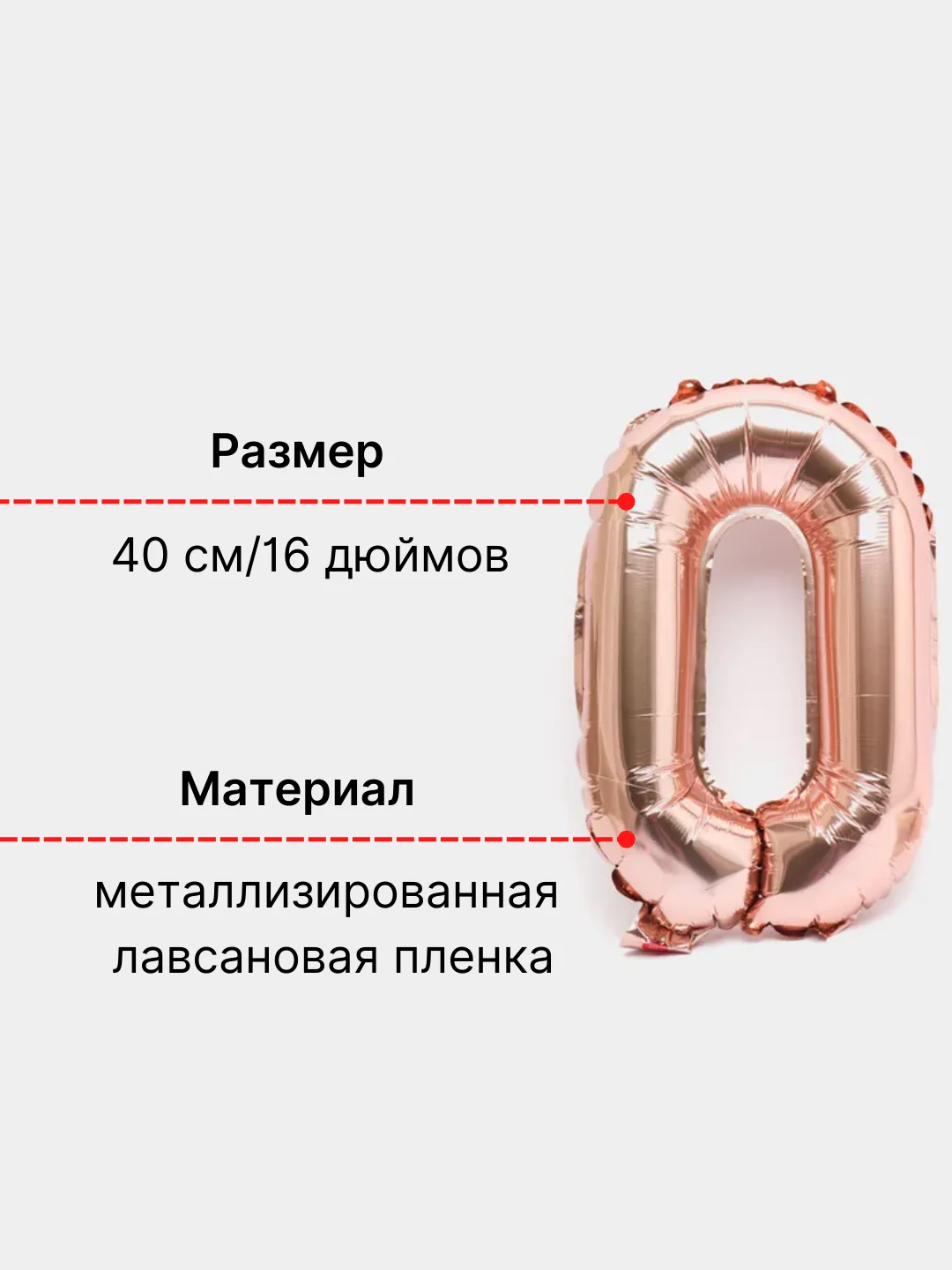 Розовый воздушный шар "Цифра 0" розовый фольгированный , 40 см