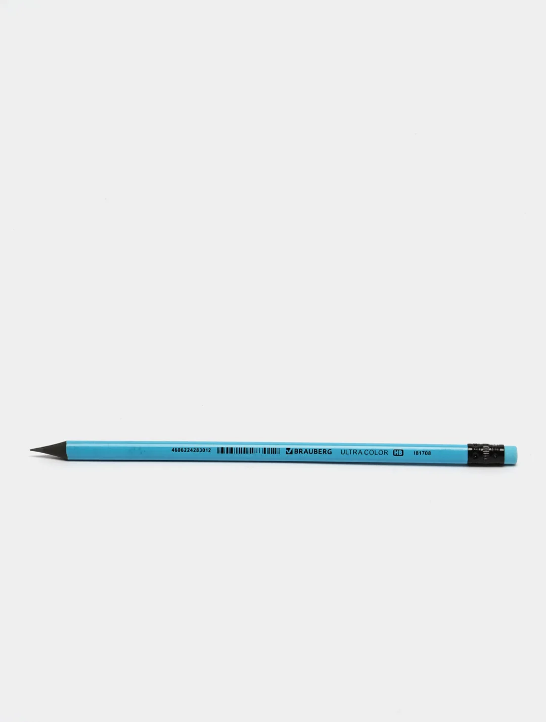 Лазурный карандаш чернографитный BRAUBERG "ULTRA COLOR", HB, с ластиком, пластиковый, разные цвета