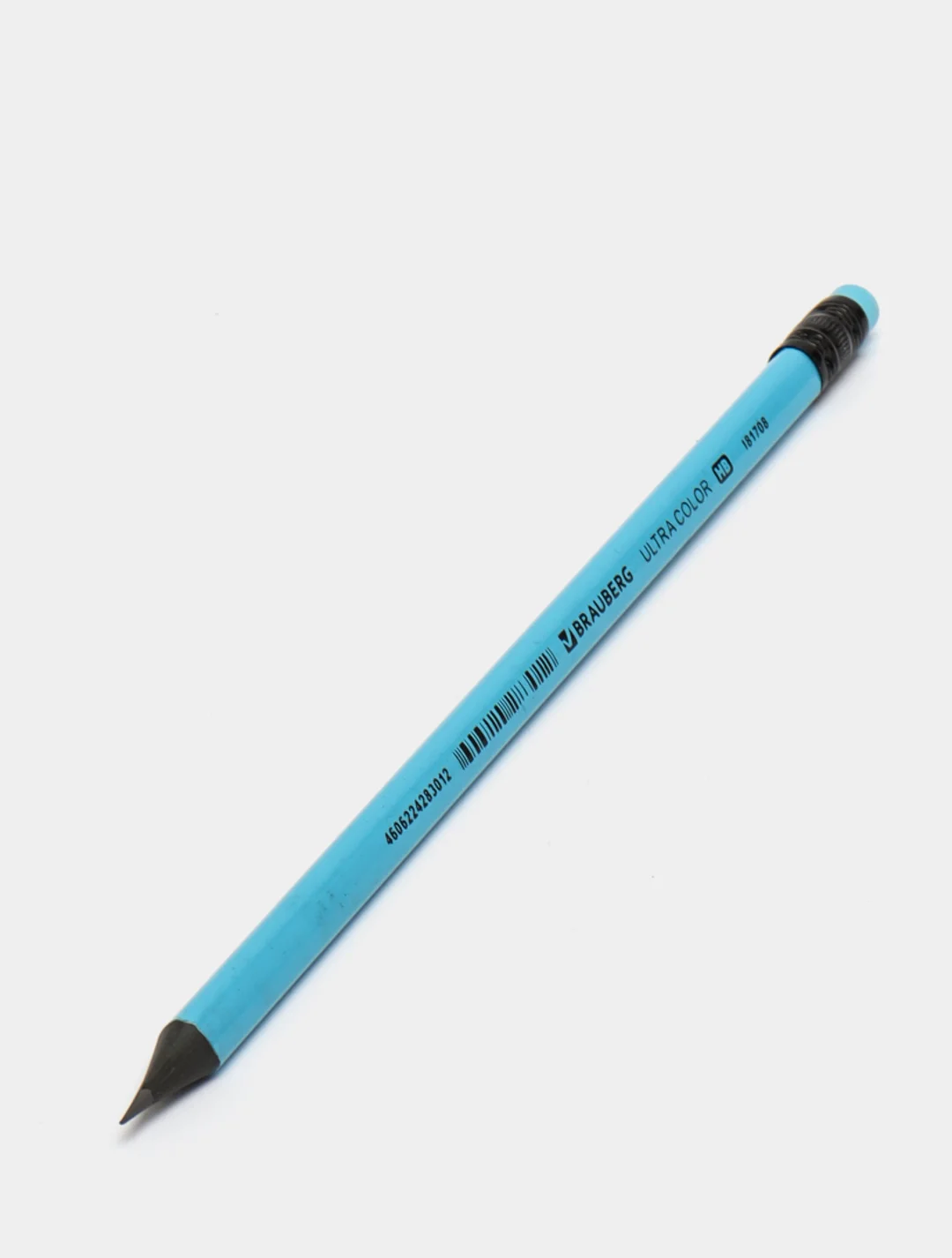 Лазурный карандаш чернографитный BRAUBERG "ULTRA COLOR", HB, с ластиком, пластиковый, разные цвета