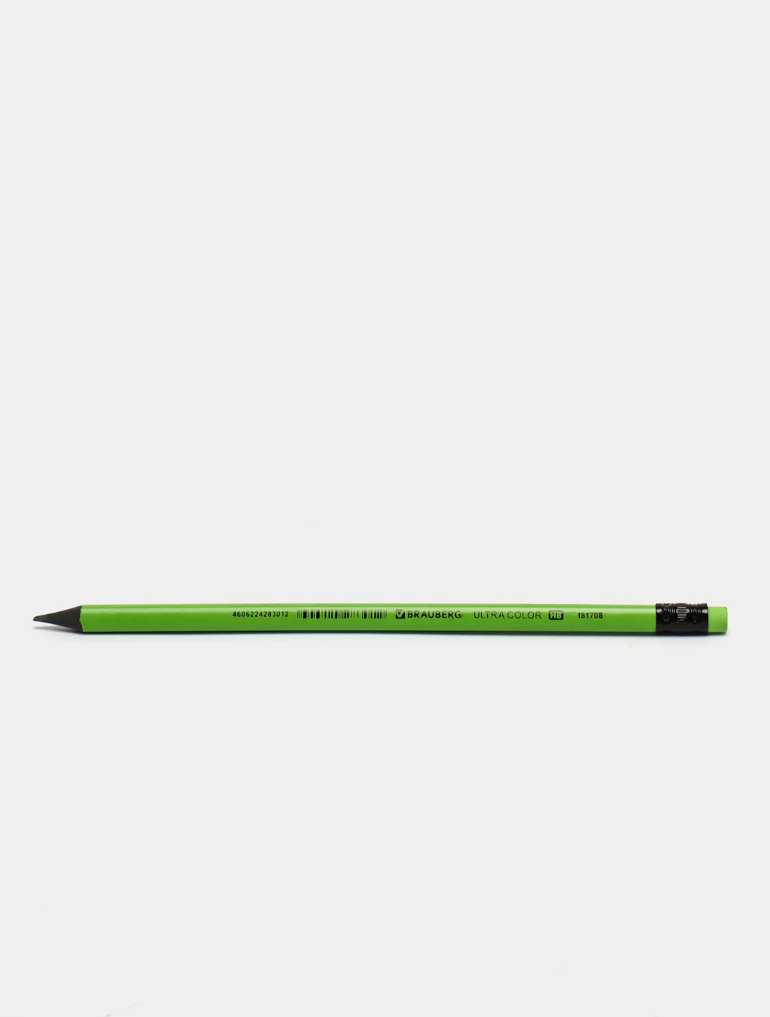 Лайм карандаш чернографитный BRAUBERG "ULTRA COLOR", HB, с ластиком, пластиковый, разные цвета