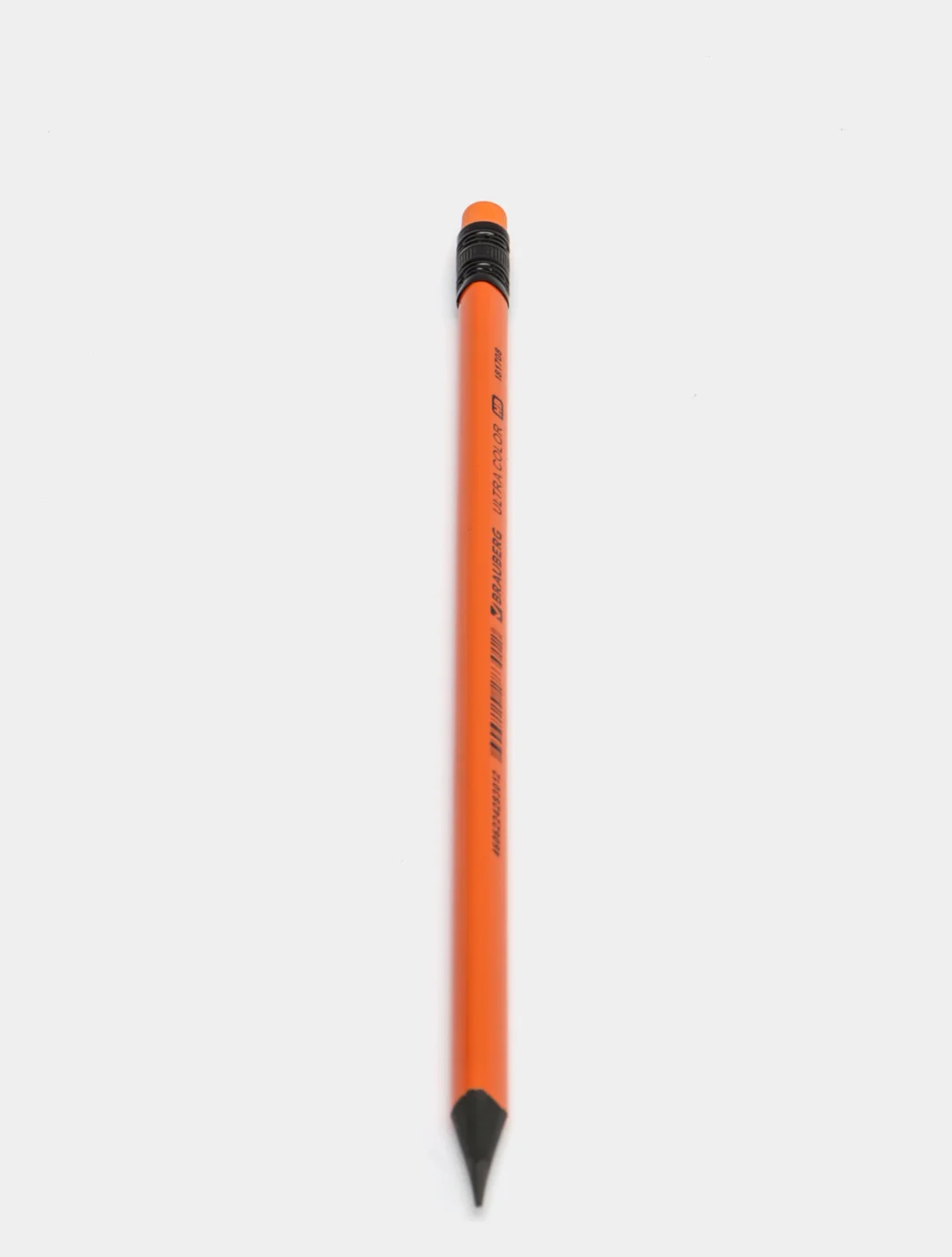 Оранжевый карандаш чернографитный BRAUBERG "ULTRA COLOR", HB, с ластиком, пластиковый, разные цвета