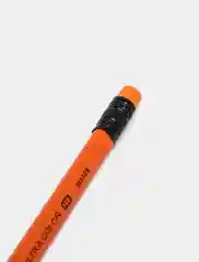 Оранжевый карандаш чернографитный BRAUBERG "ULTRA COLOR", HB, с ластиком, пластиковый, разные цвета