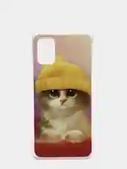 Желтый силиконовый чехол на Samsung Galaxy A51 / Самсунг А51 прозрачный с рисунком, защита камеры