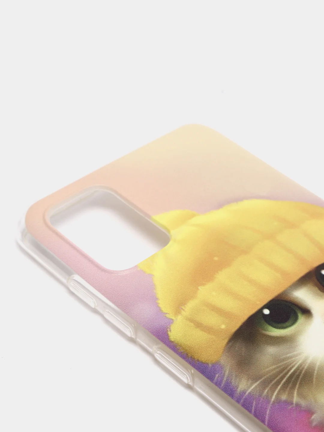 Желтый силиконовый чехол на Samsung Galaxy A51 / Самсунг А51 прозрачный с рисунком, защита камеры