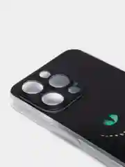 Черный силиконовый чехол на iPhone 13 / Айфон 13 прозрачный, с рисунком, защита камеры