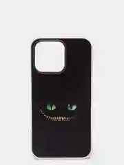 Черный силиконовый чехол на iPhone 13 Pro/Айфон 13 Pro прозрачный, с рисунком, защита камеры