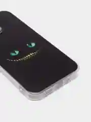 Черный силиконовый чехол на iPhone 13 Pro/Айфон 13 Pro прозрачный, с рисунком, защита камеры