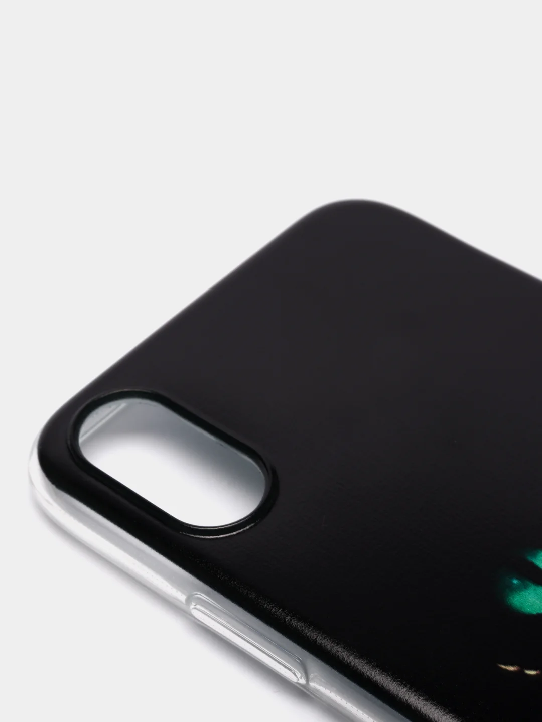 Черный силиконовый чехол на Apple iPhone XR / Айфон XR прозрачный, с рисунком, защита камеры