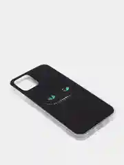 Черный силиконовый чехол на Apple iPhone 12/12 Pro / Айфон 12/12 Pro прозрачный, с рисунком