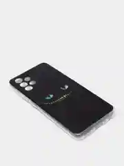 Черный силиконовый чехол на Samsung Galaxy A32 / Самсунг А32 прозрачный с рисунком, защита камеры