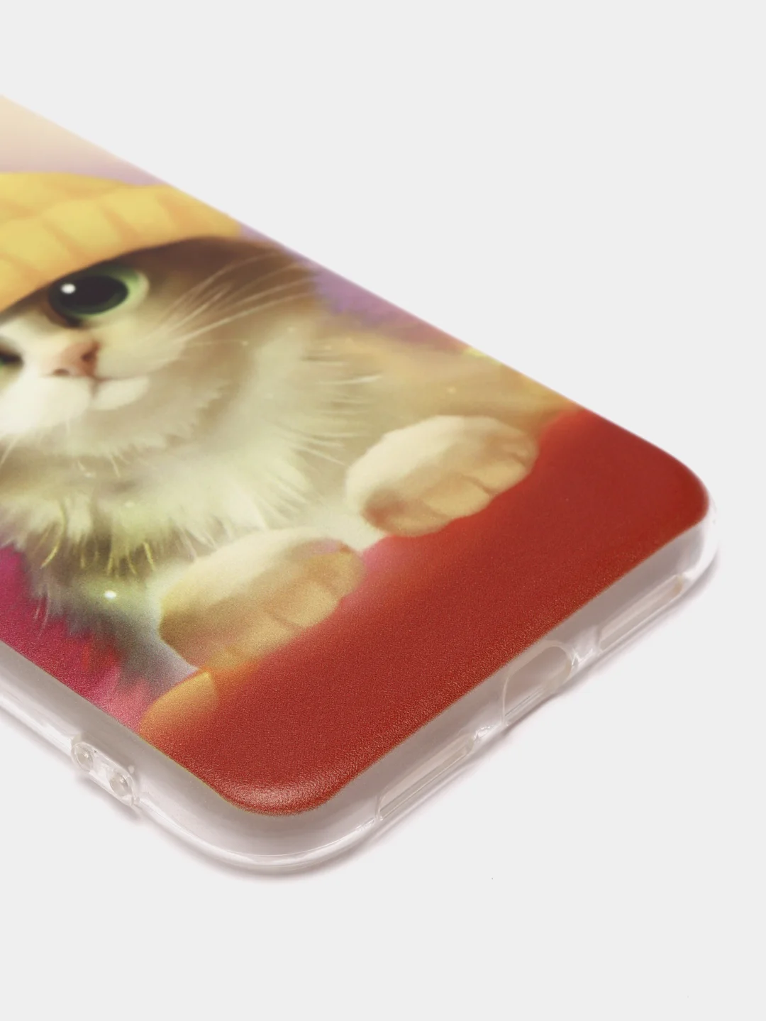 Желтый силиконовый чехол на Apple iPhone 11 / Айфон 11 прозрачный, с рисунком, защита камеры