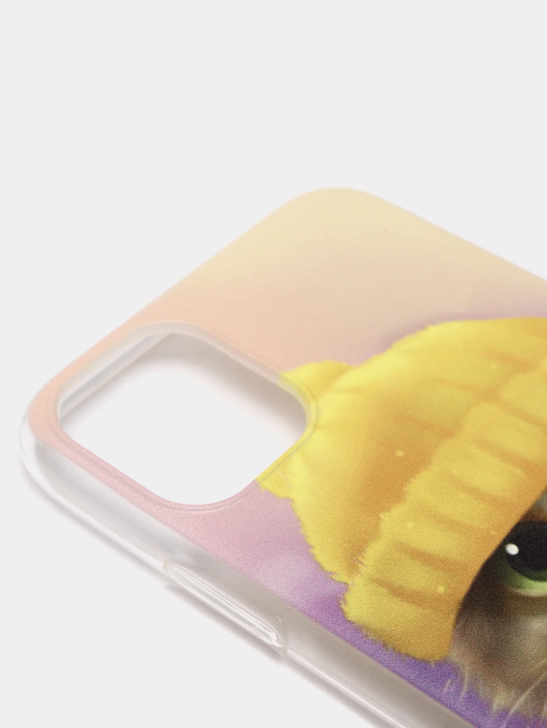 Желтый силиконовый чехол на Apple iPhone 11 / Айфон 11 прозрачный, с рисунком, защита камеры