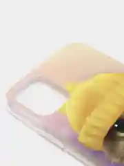 Желтый силиконовый чехол на Apple iPhone 11 / Айфон 11 прозрачный, с рисунком, защита камеры