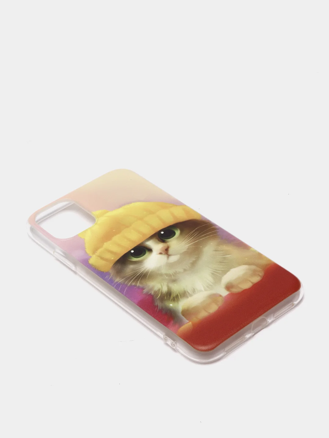 Желтый силиконовый чехол на Apple iPhone 11 / Айфон 11 прозрачный, с рисунком, защита камеры