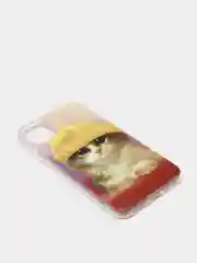 Желтый силиконовый чехол на Apple iPhone 11 / Айфон 11 прозрачный, с рисунком, защита камеры