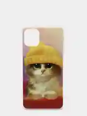 Желтый силиконовый чехол на Apple iPhone 11 / Айфон 11 прозрачный, с рисунком, защита камеры