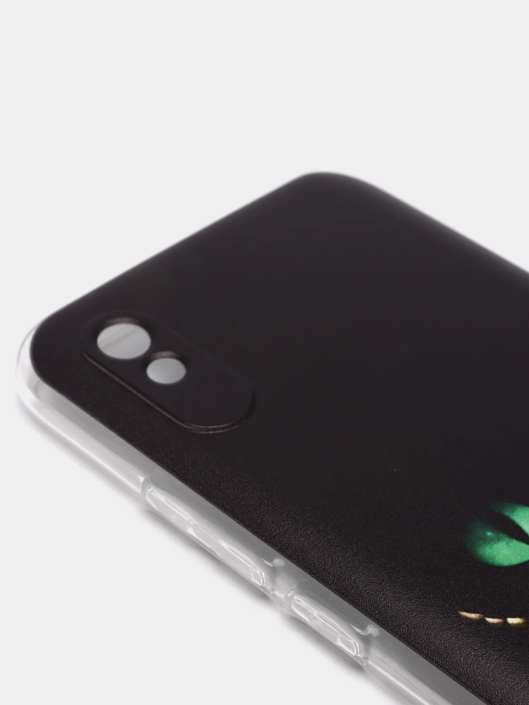 Черный силиконовый чехол на Xiaomi Redmi 9A / Сяоми Редми 9А прозрачный с рисунком, защита камеры