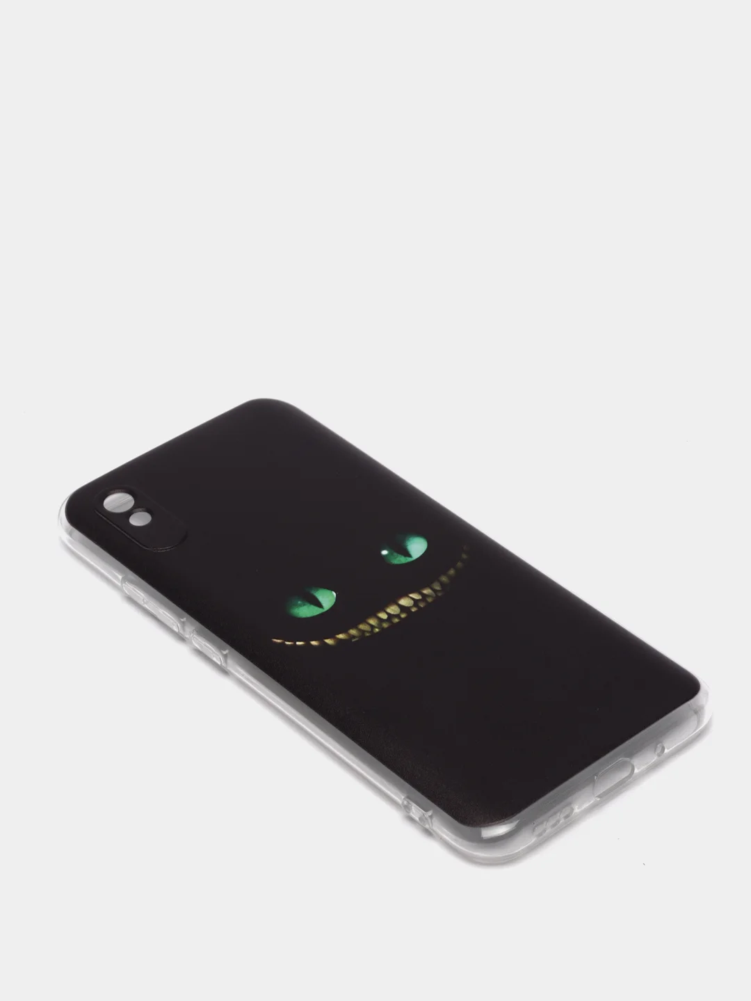 Черный силиконовый чехол на Xiaomi Redmi 9A / Сяоми Редми 9А прозрачный с рисунком, защита камеры