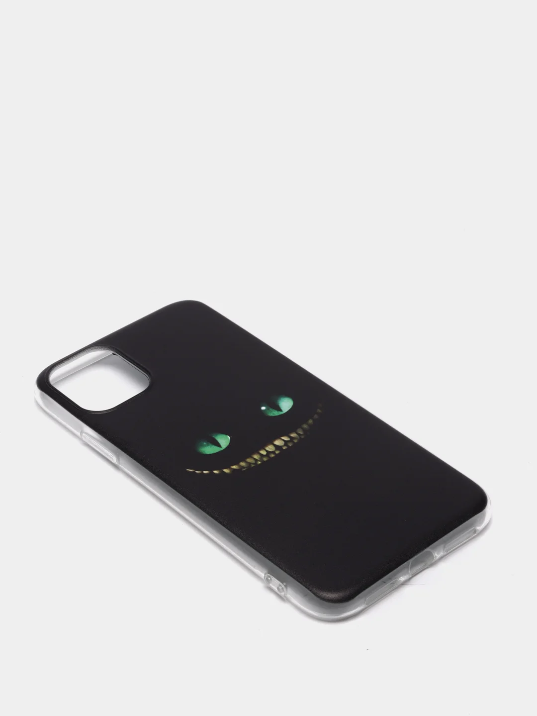 Черный силиконовый чехол на Apple iPhone 11 / Айфон 11 прозрачный, с рисунком, защита камеры