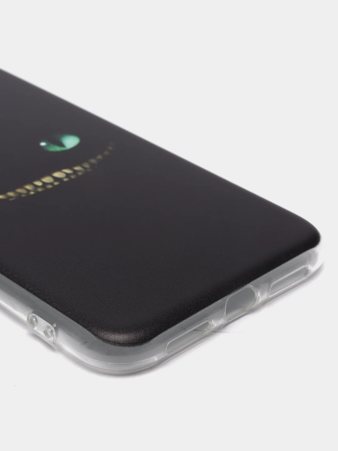 Черный силиконовый чехол на Apple iPhone 11 / Айфон 11 прозрачный, с рисунком, защита камеры