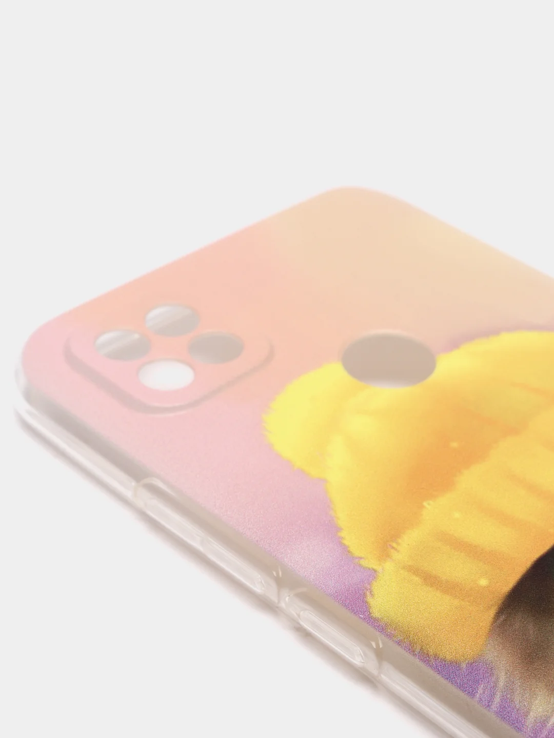 Желтый силиконовый чехол на Xiaomi Redmi 9C / Сяоми Редми 9С прозрачный с рисунком, защита камеры