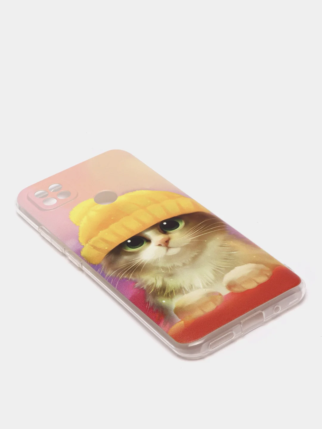Желтый силиконовый чехол на Xiaomi Redmi 9C / Сяоми Редми 9С прозрачный с рисунком, защита камеры