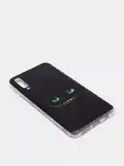 Черный силиконовый чехол на Samsung Galaxy A50/A30s / Самсунг А50/А30s прозрачный, с рисунком