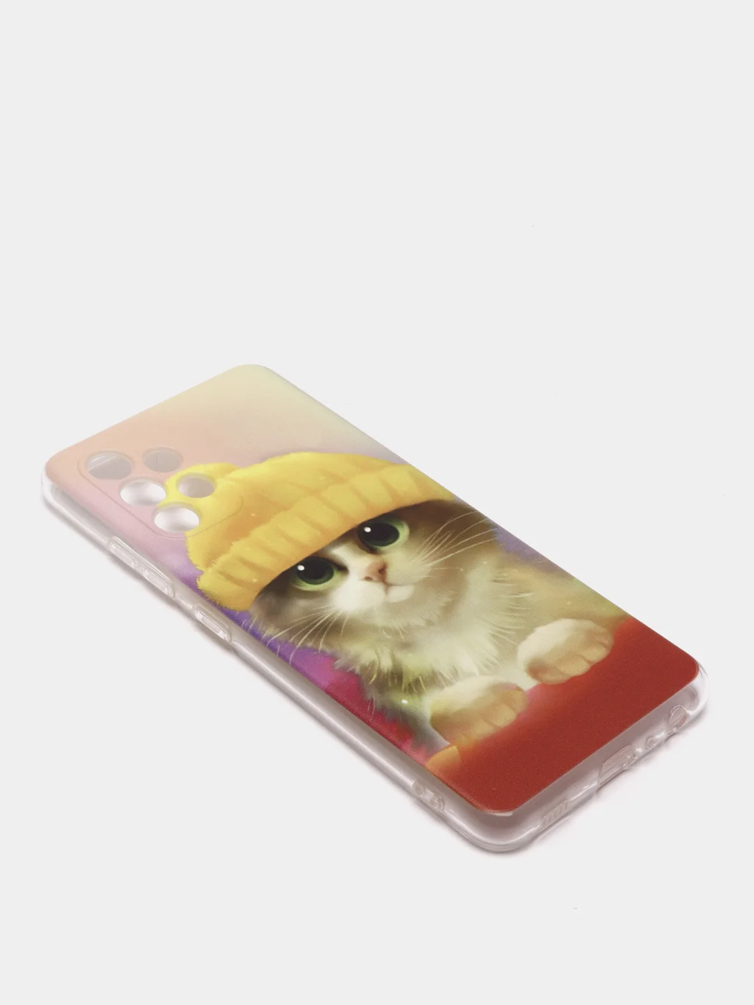 Желтый силиконовый чехол на Samsung Galaxy A32 / Самсунг А32 прозрачный с рисунком, защита камеры