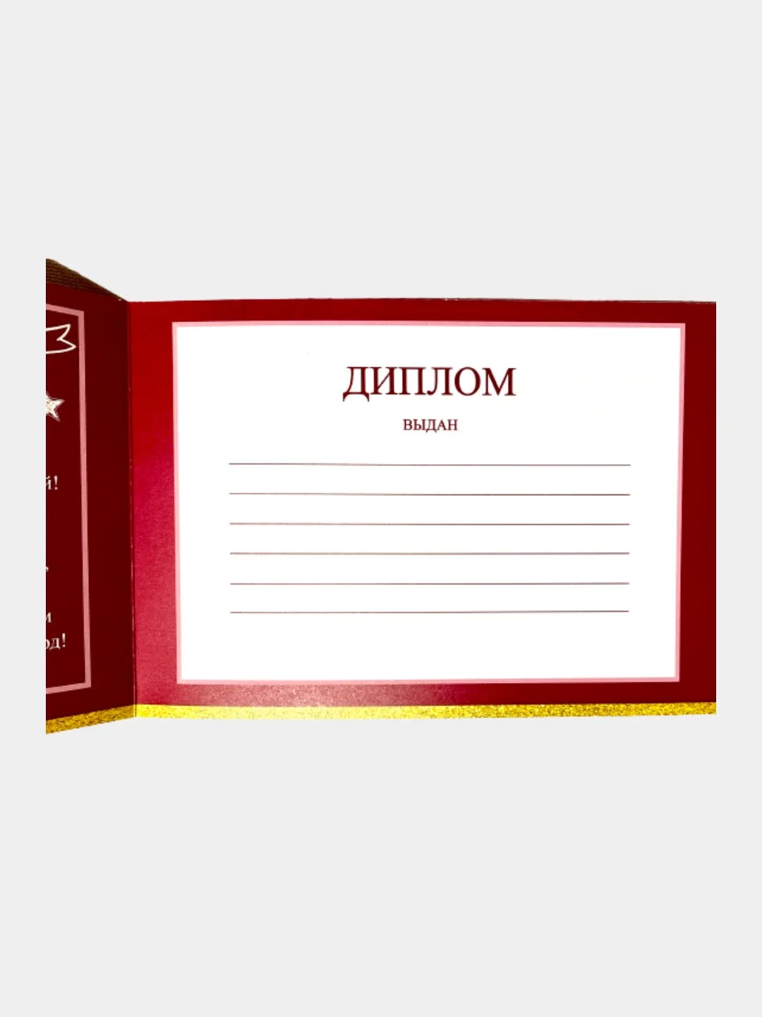 Диплом об окончании детского сада. Двусторонний с текстом внутри. Размер: 240 х 150 мм