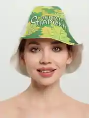 Зеленый шапка для бани и сауны, с принтом