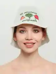 Лимонный шапка для бани и сауны, с надписью