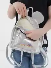 Серебряный рюкзак для девочки с ушками