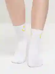 Белый носки со смайлом
