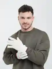Белый перчатки трикотажные