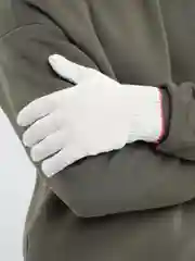 Белый перчатки трикотажные