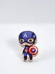 Синий значок деревянный "MARVEL"