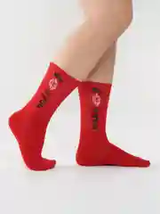 Вишнёвый носки высокие
