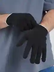 Черный перчатки трикотажные