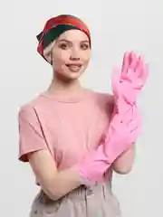 Розовый перчатки хозяйственные, резиновые, утепленные